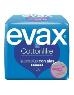Evax Cottonlike Superplus Compresas con Alas 10 uds
