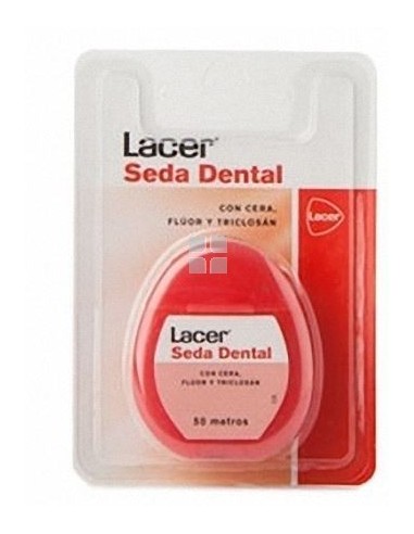 Lacer Seda Dental con Cera, Fluor y Triclosan 50 M