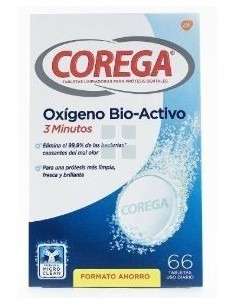 Corega Oxigeno Bio-Activo 66 Pastillas Limpiadoras
