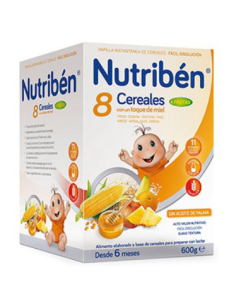 Papilla Nutriben 8 Cereales Miel Frutas 600 gr