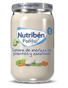 Nutriben Potito Suprema Merluza con Guisantes y Zanahorias 235 gr