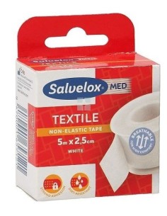 Esparadrapo Salvelox Med Textil Blanco 5M x 2,5m