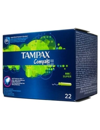 Tampax Compack Super 100% Algodon 22 uds