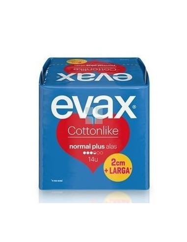 Evax Cottonlike Compresas Normal Plus con Alas 14 uds
