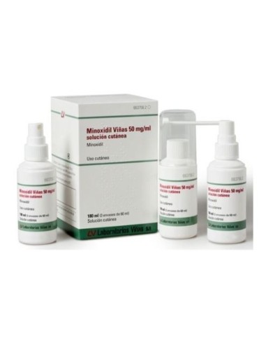 Minoxidil Viñas 50 mg/ml Solucion Cutanea 3 Frascos 60 ml
