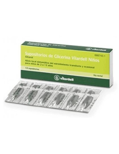 Supositorios Glicerina Vilardell Infantil 1.58 gr 12 Supositorios (Blister)