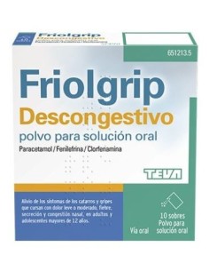 Friolgrip Descongestivo 650/4/10 mg 10 Sobres Polvo Solucion Oral