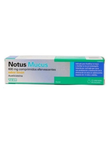 Notus Mucus 600 mg 20 Comprimidos Efervescentes Sabor Limon
