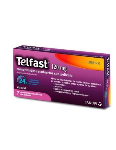 Telfast 120 mg 7 Comprimidos Recubiertos