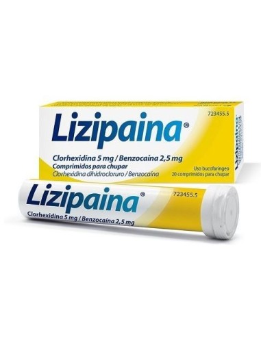 Lizipaina Clorhexidina/Benzocaina 5/2.5 mg 20 Comprimidos para Chupar (Tubo)
