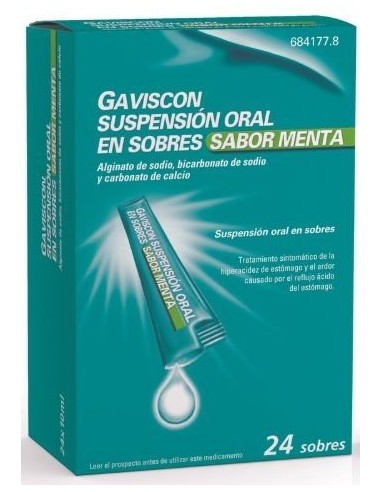 Gaviscon 24 Sobres Suspension Oral Menta 10 ml
