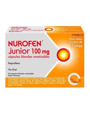 Nurofen Junior 100 mg 12 cápsulas Blandas Masticables