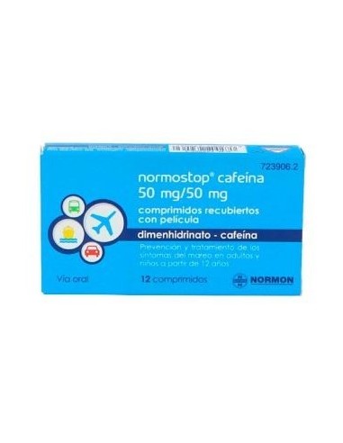Normostop Cafeina 50/50 mg 12 Comprimidos (Blister Al/Pa-Al-Pvc)