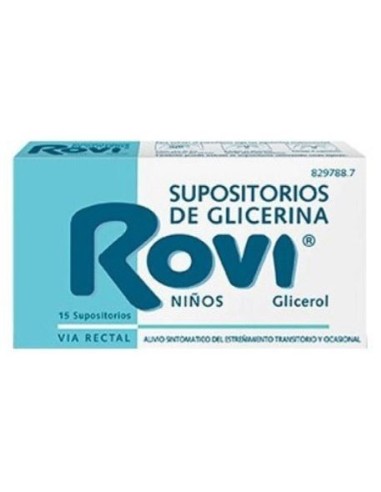 Supositorios Glicerina Rovi Infantil 1.44 gr 15 Supositorios