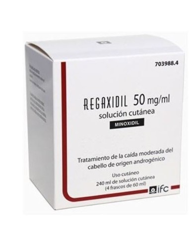Regaxidil 50 mg/ml Solucion Cutanea 4 Frascos 60 ml