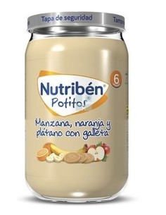 Nutriben Potito Manzana Naranja Platano y Galleta 235 gr
