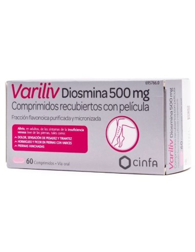 Variliv Diosmina 500 mg 30 Comprimidos Recubiertos