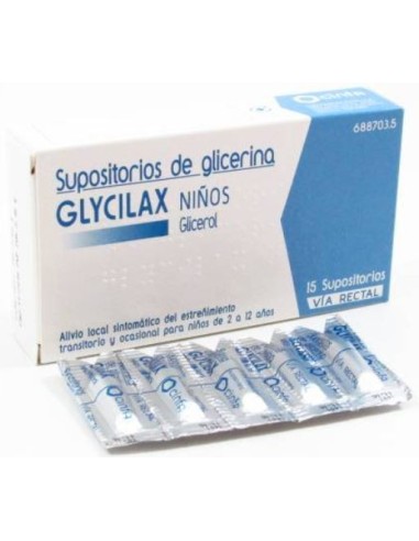 Supositorios Glicerina Glycilax Infantil 1.44 gr 15 Supositorios