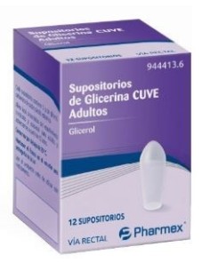 Supositorios Glicerina Cuve Adultos 3 gr 12 Supositorios