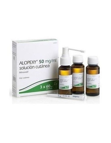 Alopexy 50 mg/ml Sol Topica 3 Frasco 60 ml Bomba Dosific