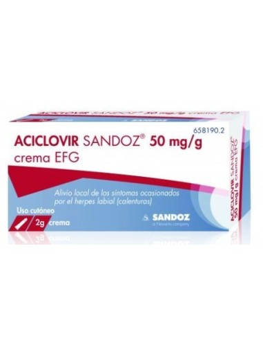 Aciclovir Sandoz EFG 50 mg/g Crema 1 Tubo 2 gr