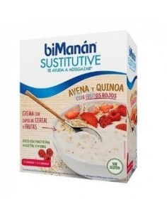 Bimanan Sustitutive Crema de Avena y Quinoa con Frutos Rojos 5 Sobres